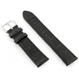W41 leather watch strap - black - 20mmPasek skórzany do zegarka W41 - czarny - 20mm