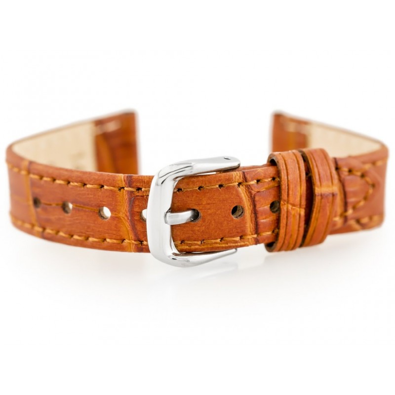 W41 leather watch strap - brown - 12mm  Pasek skórzany do zegarka W41 - brązowy - 12mm