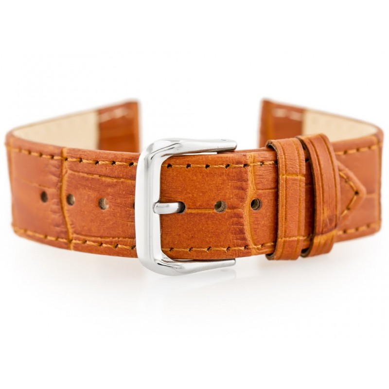 W41 leather watch strap - brown - 22mm  Pasek skórzany do zegarka W41 - brązowy - 22mm