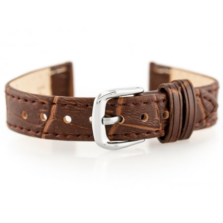 W41 leather watch strap - dark brown - 14mm