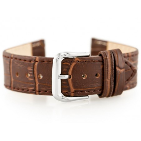 W41 leather watch strap - dark brown - 22mm
