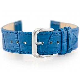 Pasek skórzany do zegarka W41 - niebieski - 22mmPasek skórzany do zegarka W41 - niebieski - 22mm