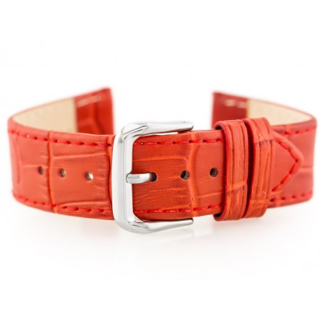W41 leather watch strap - red - 20mm