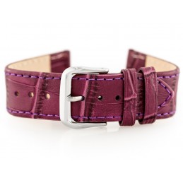 W41 leather watch strap - purple - 22mmPasek skórzany do zegarka W41 - fioletowy - 22mm