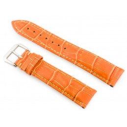 W64 leather watch strap - orange 18mmPasek skórzany do zegarka W64 - pomarańczowy 18mm