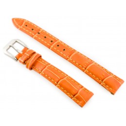 W64 leather watch strap - orange 12mmPasek skórzany do zegarka W64 - pomarańczowy 12mm
