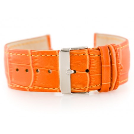 W64 leather watch strap - orange 26mm