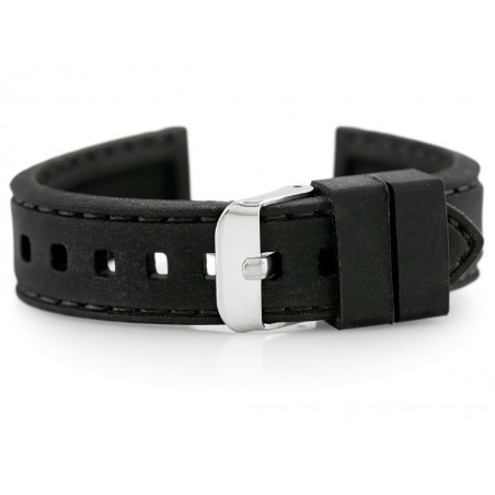 U20 rubber watch strap - black 20mm