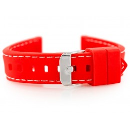 U20 rubber watch strap - red 20mmPasek gumowy do zegarka przeszywany czerwony 20mm
