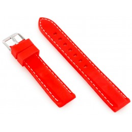U20 rubber watch strap - red 20mmPasek gumowy do zegarka przeszywany czerwony 20mm