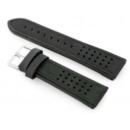 W80 leather watch strap - black - 24mmPasek skórzany do zegarka W80 - czarny - 24mm