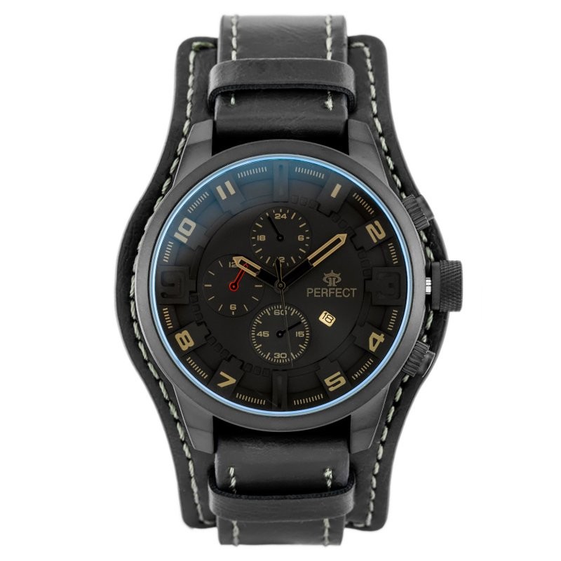 MEN'S WATCH PERFECT A177T - graphite washer (zp251b)  ZEGAREK MĘSKI PERFECT A177T - grafitowy podkładka (zp251b)