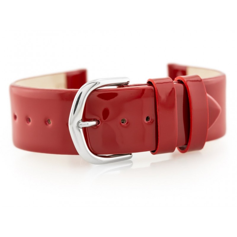 BISSET BS-117 leather watch strap - 18mm - lacquered  Pasek skórzany do zegarka BISSET BS-117 - 18mm - lakierowany