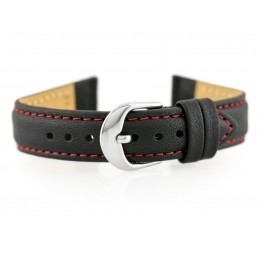 BISSET BS-158 leather watch strap - 18mm (red)Pasek skórzany do zegarka BISSET BS-158 - 18mm (red)