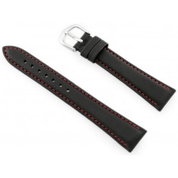 BISSET BS-158 leather watch strap - 18mm (red)Pasek skórzany do zegarka BISSET BS-158 - 18mm (red)
