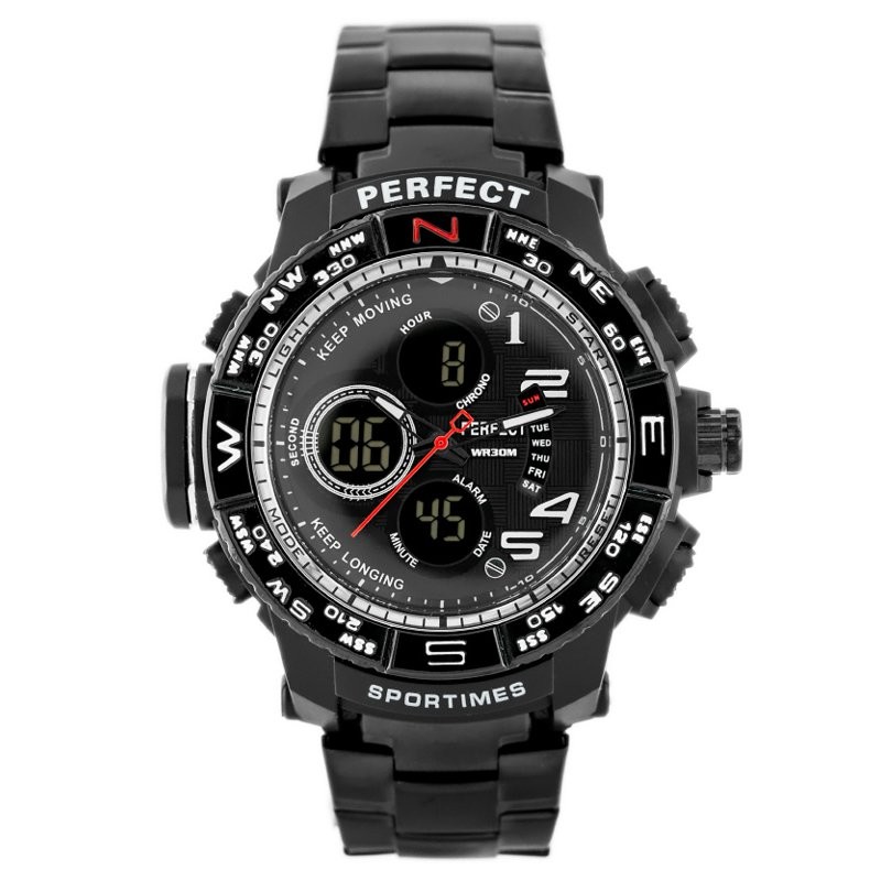 PERFECT MEN'S WATCH - A896 (zp260b) + BOX  ZEGAREK MĘSKI PERFECT - A896 (zp260b) - black