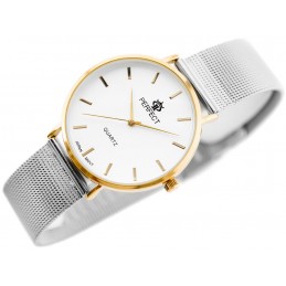 PERFECT B7304 WOMEN'S WATCH (zp852b) + BOXZEGAREK DAMSKI PERFECT B7304 antyalergiczny (zp852b) silver/gold