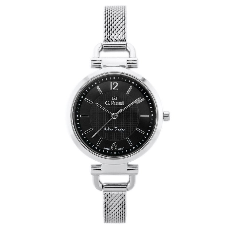 G. ROSSI WATCH - LESTI - 3652B (zg772b) - silver/black + BOX  ZEGAREK DAMSKI GINO ROSSI - LESTI - 3652B (zg772b) - silver/black + BOX