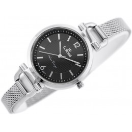 G. ROSSI WATCH - LESTI - 3652B (zg772b) - silver/black + BOXZEGAREK DAMSKI GINO ROSSI - LESTI - 3652B (zg772b) - silver/black + BOX