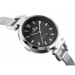 G. ROSSI WATCH - LESTI - 3652B (zg772b) - silver/black + BOXZEGAREK DAMSKI GINO ROSSI - LESTI - 3652B (zg772b) - silver/black + BOX