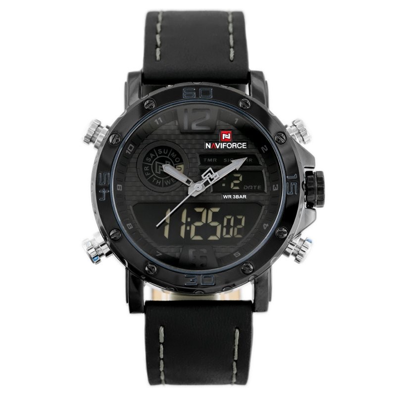 NAVIFORCE MEN'S WATCH - NF9134 (zn075b) + BOX  ZEGAREK MĘSKI NAVIFORCE - NF9134 (zn075b) - black + box