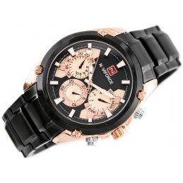 NAVIFORCE MEN'S WATCH - NF9113 (zn078c) - black/rosegold + boxZEGAREK MĘSKI NAVIFORCE - NF9113 (zn078c) - black/rosegold + box
