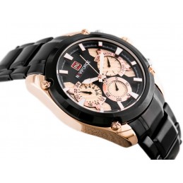 NAVIFORCE MEN'S WATCH - NF9113 (zn078c) - black/rosegold + boxZEGAREK MĘSKI NAVIFORCE - NF9113 (zn078c) - black/rosegold + box