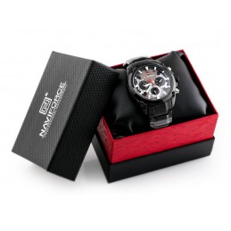 NAVIFORCE MEN'S WATCH - NF9113 (zn078c) - black/rosegold + boxZEGAREK MĘSKI NAVIFORCE - NF9113 (zn078c) - black/rosegold + box
