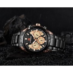 NAVIFORCE MEN'S WATCH - NF9113 (zn078c) - black/rosegold + boxZEGAREK MĘSKI NAVIFORCE - NF9113 (zn078c) - black/rosegold + box