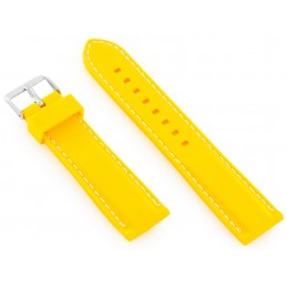 U20 watch rubber strap - yellow 18mmPasek gumowy do zegarka przeszywany żółty 18mm
