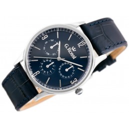 G. ROSSI WATCH - 10737A-6F1 (zg258e) blue/silver + BOXZEGAREK MĘSKI GINO ROSSI - 10737A-6F1 (zg258e) blue/silver + BOX