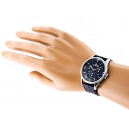 G. ROSSI WATCH - 10737A-6F1 (zg258e) blue/silver + BOXZEGAREK MĘSKI GINO ROSSI - 10737A-6F1 (zg258e) blue/silver + BOX