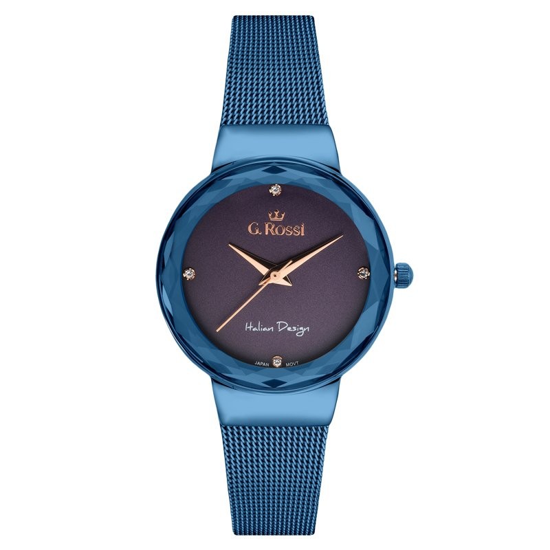 G. ROSSI WATCH - 11184B-6F3 (zg785f) blue/violet + BOX  ZEGAREK DAMSKI GINO ROSSI - 11184B-6F3 (zg785f) blue/violet + BOX