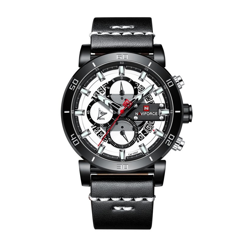 NAVIFORCE MEN'S WATCH - NF9131 (zn086a) black/w. + BOX  ZEGAREK MĘSKI NAVIFORCE - NF9131 (zn086a) black/w. + BOX