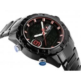 NAVIFORCE MEN'S WATCH - NF9146S (zn089b) - black/red + BOXZEGAREK MĘSKI NAVIFORCE - NF9146S (zn089b) - black/red + BOX
