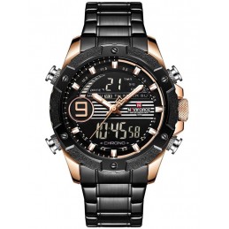 NAVIFORCE MEN'S WATCH - NF9146S (zn089c) - black/rosegold + BOXZEGAREK MĘSKI NAVIFORCE - NF9146S (zn089c) - black/rosegold + BOX