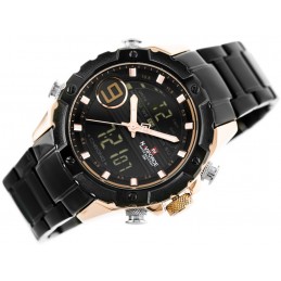 NAVIFORCE MEN'S WATCH - NF9146S (zn089c) - black/rosegold + BOXZEGAREK MĘSKI NAVIFORCE - NF9146S (zn089c) - black/rosegold + BOX