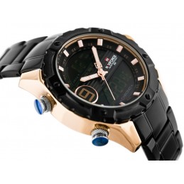 NAVIFORCE MEN'S WATCH - NF9146S (zn089c) - black/rosegold + BOXZEGAREK MĘSKI NAVIFORCE - NF9146S (zn089c) - black/rosegold + BOX
