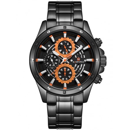 NAVIFORCE MEN'S WATCH - NF9149 (zn090a) black / orange + BOX