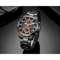 NAVIFORCE MEN'S WATCH - NF9149 (zn090a) black / orange + BOXZEGAREK MĘSKI NAVIFORCE - NF9149 (zn090a) black / orange + BOX