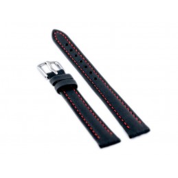 BISSET BS-158 leather watch strap - 14mm (red)Pasek skórzany do zegarka BISSET BS-158 - 14mm (red)