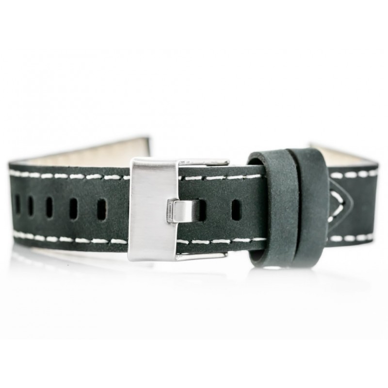 W25 leather watch strap - gray - 20mm  Pasek skórzany do zegarka W25 - szary - 20mm