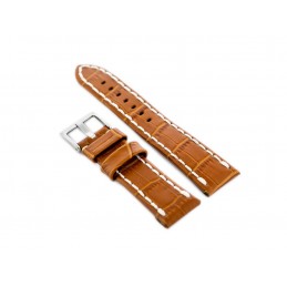 W49 leather watch strap - camel/white - 20mmPasek skórzany do zegarka W49 - camel/białe - 20mm