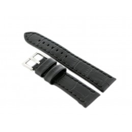W49 leather watch strap - black - 22mmPasek skórzany do zegarka W49 -  czarny - 22mm