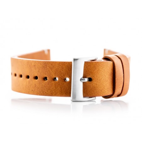W118 leather watch strap - camel - 24mm