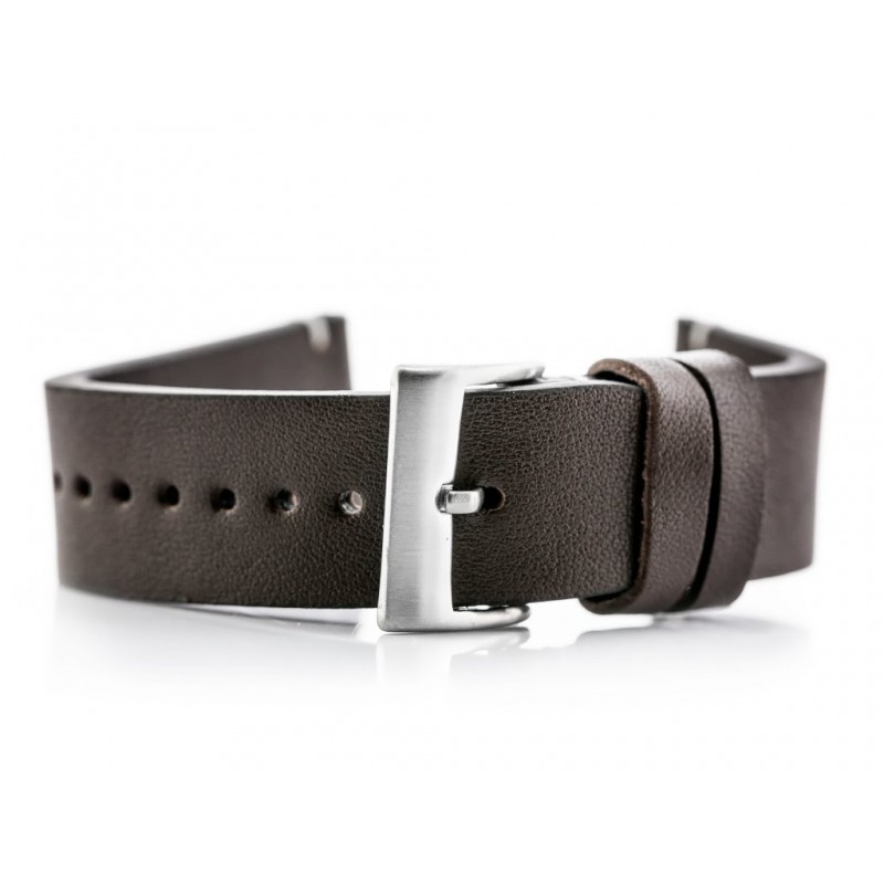 W118 leather watch strap - dark brown - 22mm  Pasek skórzany do zegarka W118 - ciemny brąz - 22mm