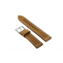 W25 leather watch strap - camel/white - 24mmPasek skórzany do zegarka W25 - camel/białe - 24mm