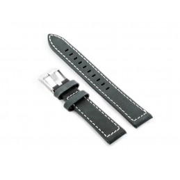 W25 leather watch strap - gray - 24mmPasek skórzany do zegarka W25 - szary - 24mm