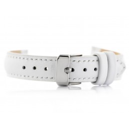 W46 leather watch strap - white - 14mmPasek skórzany do zegarka W46 - biały - 14mm