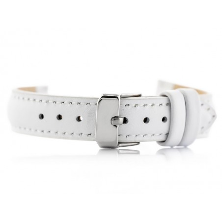 W46 leather watch strap - white - 14mm